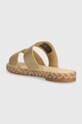 Obuv Kožené šľapky Tommy Hilfiger TH GOLD FLAT ESPADRILLE SANDAL FW0FW07932 zlatá