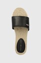 Шкіряні шльопанці Tommy Hilfiger SIMPLE LEATHER FLAT ESP SANDAL чорний FW0FW07933