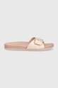 Semišové pantofle Tommy Hilfiger TH HARDWARE SUEDE FLAT SANDAL FW0FW07935 růžová SS24