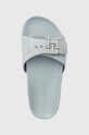 Semišové šľapky Tommy Hilfiger TH HARDWARE SUEDE FLAT SANDAL modrá FW0FW07935