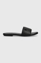 Tommy Hilfiger klapki skórzane POP COLOR MULE SANDAL płaski czarny FW0FW07936