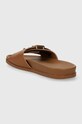 Tommy Hilfiger klapki skórzane TH HARDWARE LEATHER FLAT SANDAL brązowy FW0FW07940