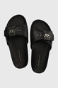 Tommy Hilfiger bőr papucs TH HARDWARE LEATHER FLAT SANDAL nappa bőr fekete FW0FW07940