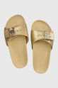 Kožne natikače Tommy Hilfiger TH HARDWARE GOLD FLAT SANDAL ostalo zlatna FW0FW07947