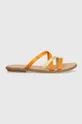 oranžna Natikači Tommy Hilfiger TH STRAP FLAT SATIN SANDAL Ženski