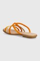 Boty Pantofle Tommy Hilfiger TH STRAP FLAT SATIN SANDAL FW0FW08041 oranžová