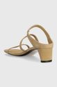 Obuwie Tommy Hilfiger klapki zamszowe TH STRAP SUEDE MID HEEL FW0FW08043 beżowy