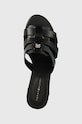 Шкіряні шльопанці Tommy Hilfiger BLOCK MID HEEL LEATHER SANDAL чорний FW0FW08049