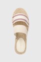 Tommy Hilfiger klapki SHIRTING FLAT ESPADRILLE SANDAL beżowy FW0FW08055