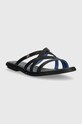 Шкіряні шльопанці Tommy Hilfiger TH STRAP FLAT SANDAL FW0FW08067 чорний SS24