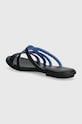 Παπούτσια Δερμάτινες παντόφλες Tommy Hilfiger TH STRAP FLAT SANDAL FW0FW08067 μαύρο