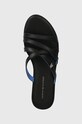 Шкіряні шльопанці Tommy Hilfiger TH STRAP FLAT SANDAL чорний FW0FW08067