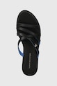 Δερμάτινες παντόφλες Tommy Hilfiger TH STRAP FLAT SANDAL μαύρο FW0FW08067