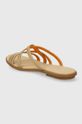 Obuća Kožne natikače Tommy Hilfiger TH STRAP FLAT SANDAL GOLD FW0FW08068 zlatna