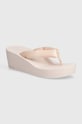 Žabky Calvin Klein Jeans BEACH WEDGE SANDAL PADDED NY klín oranžová YW0YW01397