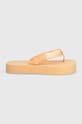 Calvin Klein Jeans slapi BEACH SANDAL FLATFORM PADDED NY YW0YW01400 portocaliu SS24