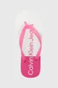 rózsaszín Calvin Klein Jeans flip-flop BEACH SANDAL FLATFORM MONOLOGO