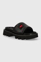 Dkny klapki skórzane Persia płaski czarny K2452166.BLK