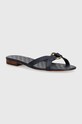 Kožené šľapky Lauren Ralph Lauren Emmy textilný tmavomodrá 802935539001.410