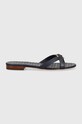 Kožené šľapky Lauren Ralph Lauren Emmy 802935539001.410 tmavomodrá SS24