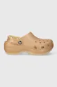 Šľapky Crocs Classic Platform Glitter Clog zlatá