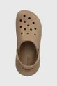 brown Crocs sliders Classic Crush Clog