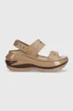 brązowy Crocs klapki Classic Mega Crush Sandal Damski