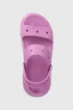 violet Crocs sliders Classic Mega Crush Sandal
