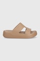 Crocs klapki Gataway Platform H - Strap 209409.2Q9 brązowy SS24