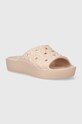 Pantofle Crocs Classic Platform Geometric Slide platforma růžová 209564.6UR