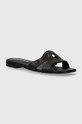 Δερμάτινες παντόφλες Guess CIELLA φλατ μαύρο FLGCIA.LEA19.BLACK