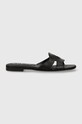 Δερμάτινες παντόφλες Guess CIELLA FLGCIA.LEA19.BLACK μαύρο SS24