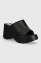 Šľapky Buffalo Joy Mule imitácia kože čierna 1602203.BLK