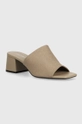 beige Calvin Klein ciabatte slide HEEL MULE 45 MONOCQ Donna