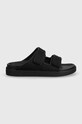 Šľapky Calvin Klein FLAT ADJ SLIDE MONOCQ HW0HW01955 čierna SS24