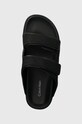 Šľapky Calvin Klein FLAT ADJ SLIDE MONOCQ čierna HW0HW01955