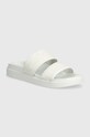 Παντόφλες Calvin Klein FLAT SLIDE EPI MONO φλατ λευκό HW0HW01957