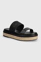 Calvin Klein papuci WEDGE SLIDE HE platformă negru HW0HW01966