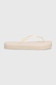 Calvin Klein japonki FLATFORM FF DEBOSS LOGO TPU HW0HW01977 beżowy SS24