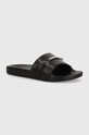 Calvin Klein papucs POOL SLIDE METAL BAR szintetikus bőr fekete HW0HW01980
