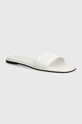 Calvin Klein papuci FLAT SLIDE HE textil alb HW0HW01989