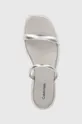ezüst Calvin Klein bőr papucs FLAT SLIDE MET