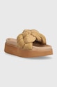 Inuikii papuci Puffer Braided platformă bej 70103.177.Taupe