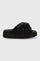 Inuikii papuci Woven Stones Platform 70103.106.TrueBlack negru SS24