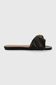 Kurt Geiger London klapki skórzane Kensington Puff Sandal 2026600109.BLACK czarny SS24