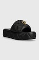 Kurt Geiger London klapki skórzane Kensington Puff Flatform 2017800109.BLACK czarny SS24