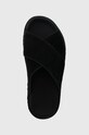 Semišové pantofle UGG Goldenstar Cross Slide černá 1137910.BLK