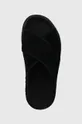 negru UGG papuci din piele Goldenstar Cross Slide