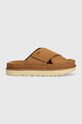 UGG suede sliders Goldenstar Cross Slide suede brown 1137910.CHE