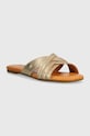 Obuwie UGG klapki skórzane Kenleigh Slide 1142712.GLDM złoty